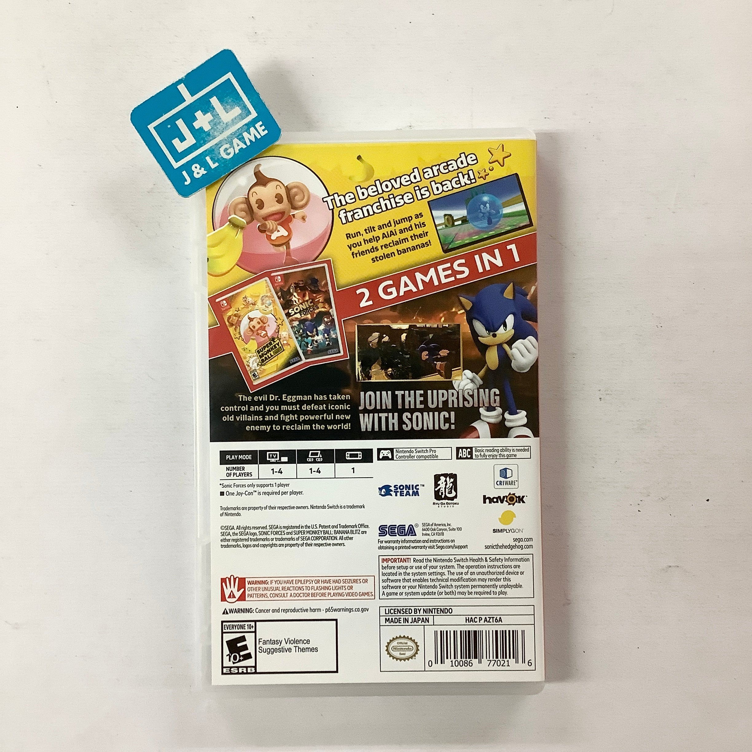 Sonic Forces + Super Monkey Ball: Banana Blitz HD Double Pack - (NSW) Nintendo Switch [UNBOXING] Video Games SEGA   