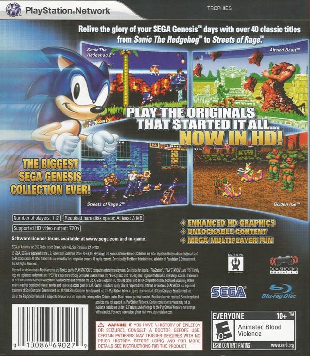 Sonic's Ultimate Genesis Collection - (PS3) PlayStation 3 [Pre-Owned] Video Games Sega   