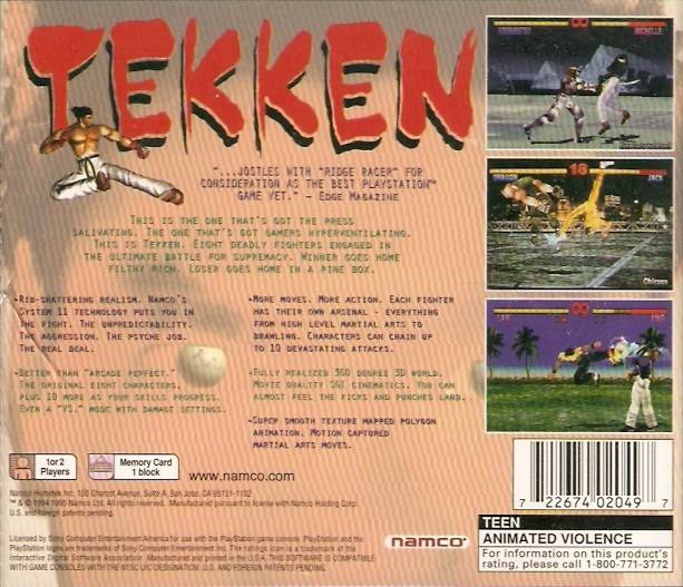 Tekken (Greatest Hits) - (PS1) PlayStation 1 [Pre-Owned] Video Games Namco   