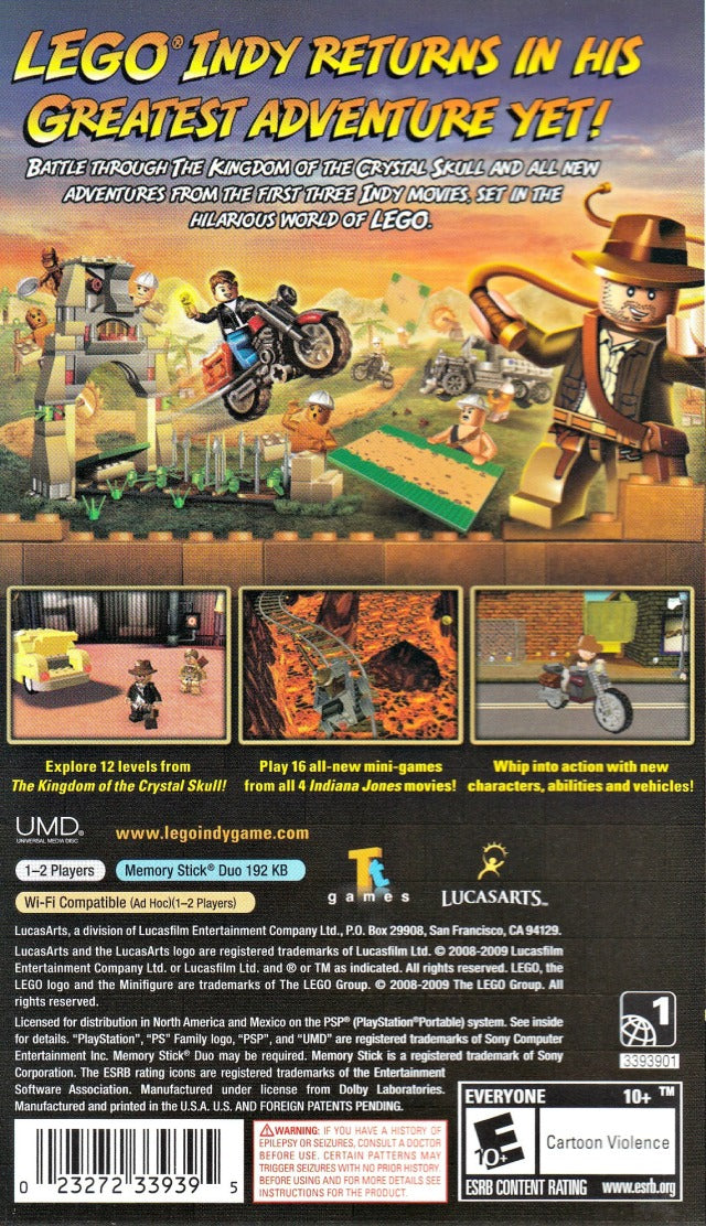 LEGO Indiana Jones 2: The Adventure Continues - Sony PSP Video Games LucasArts   