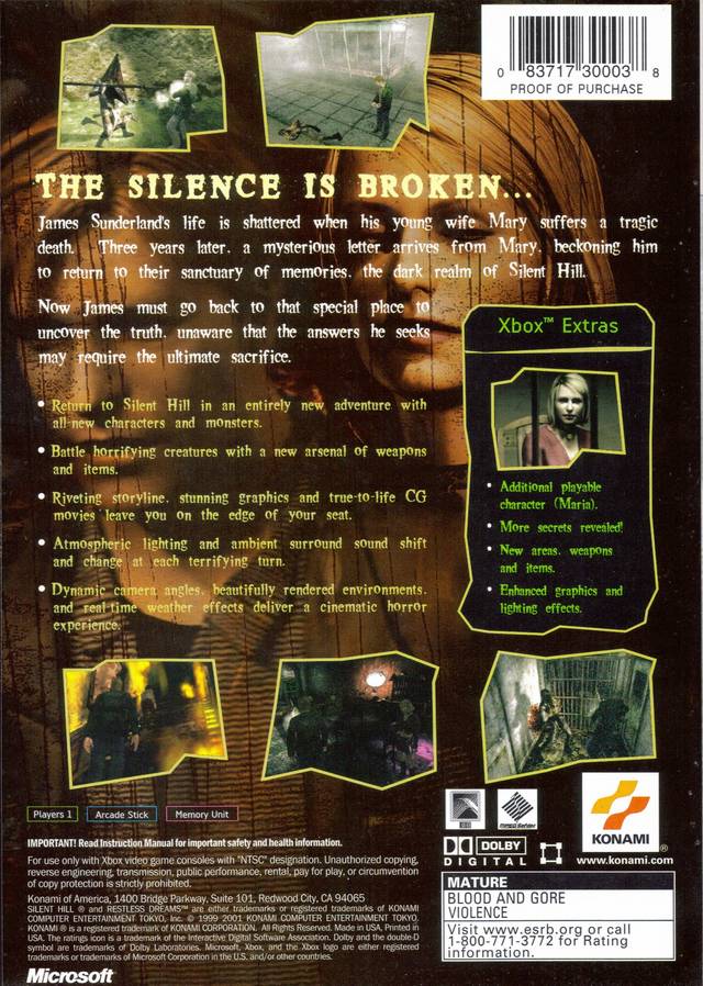 Silent Hill 2: Restless Dreams (Platinum Hits) - (XB) Xbox [Pre-Owned] Video Games Konami   