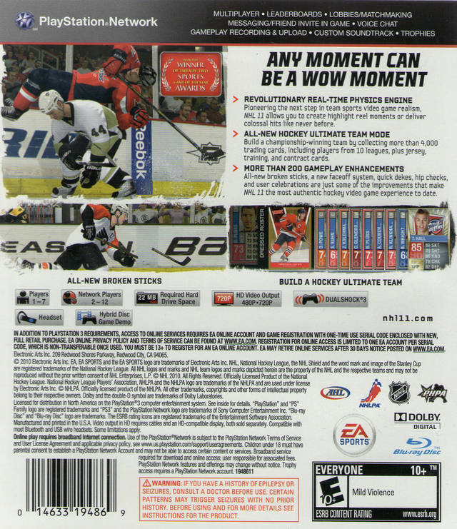 NHL 11 - (PS3) PlayStation 3 [Pre-Owned] Video Games EA Sports   