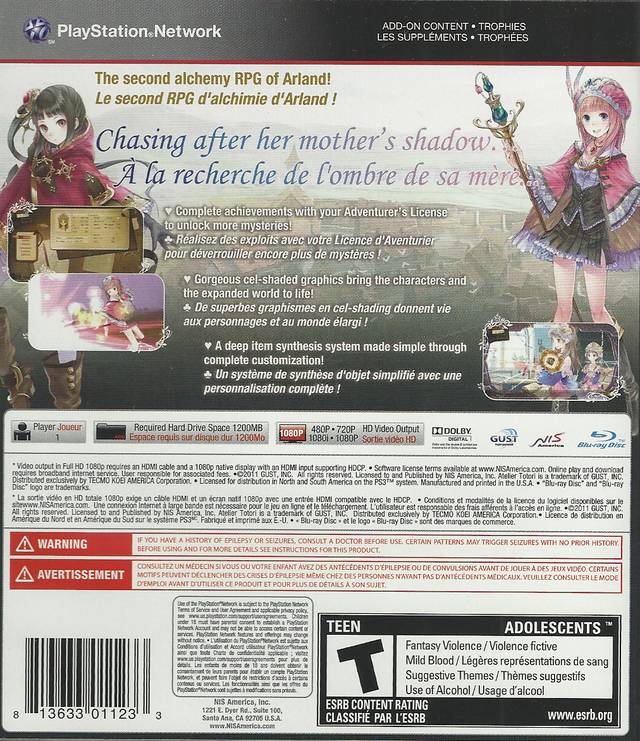 Atelier Totori: The Adventurer of Arland - (PS3) PlayStation 3 [Pre-Owned] Video Games NIS America   