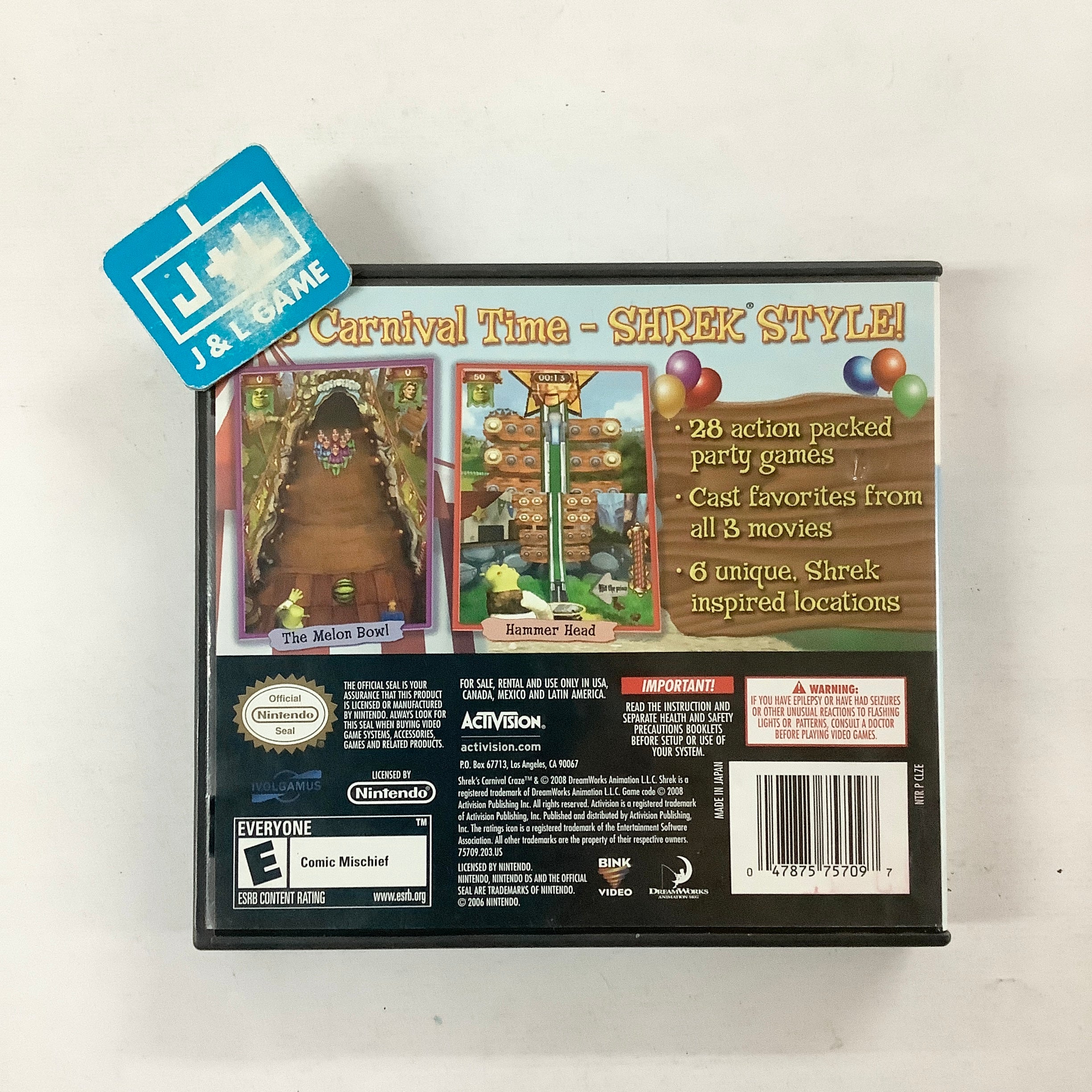 Shrek's Carnival Craze Party Games - (NDS) Nintendo DS [Pre-Owned] Video Games Activision   