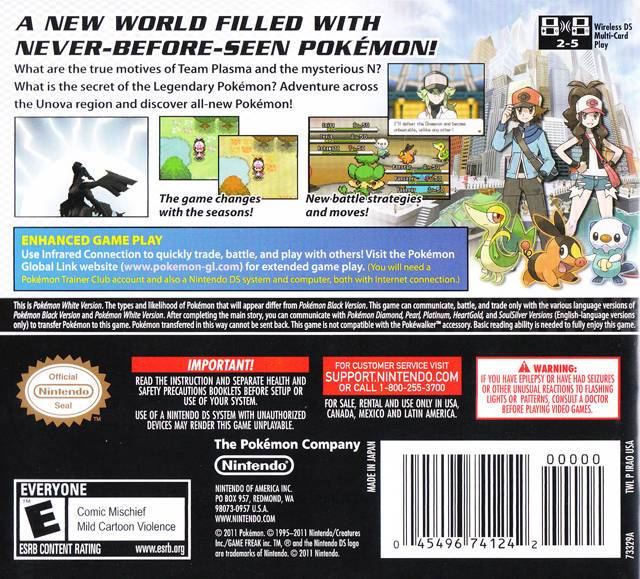 Pokemon White Version (World Edition) - (NDS) Nintendo DS [Pre-Owned] Video Games Nintendo   