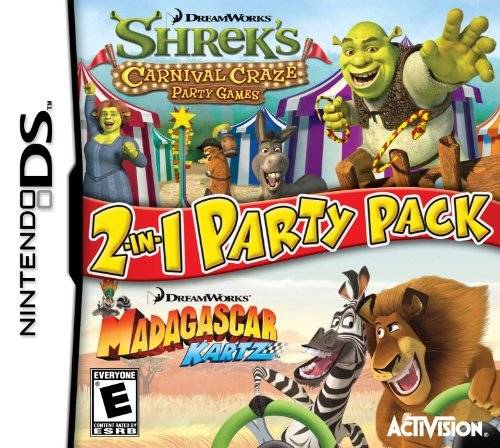 DreamWorks 2-in-1 Party Pack Shrek's Carnival Craze & Madagascar Kartz - (NDS) Nintendo DS [Pre-Owned] Video Games Activision   