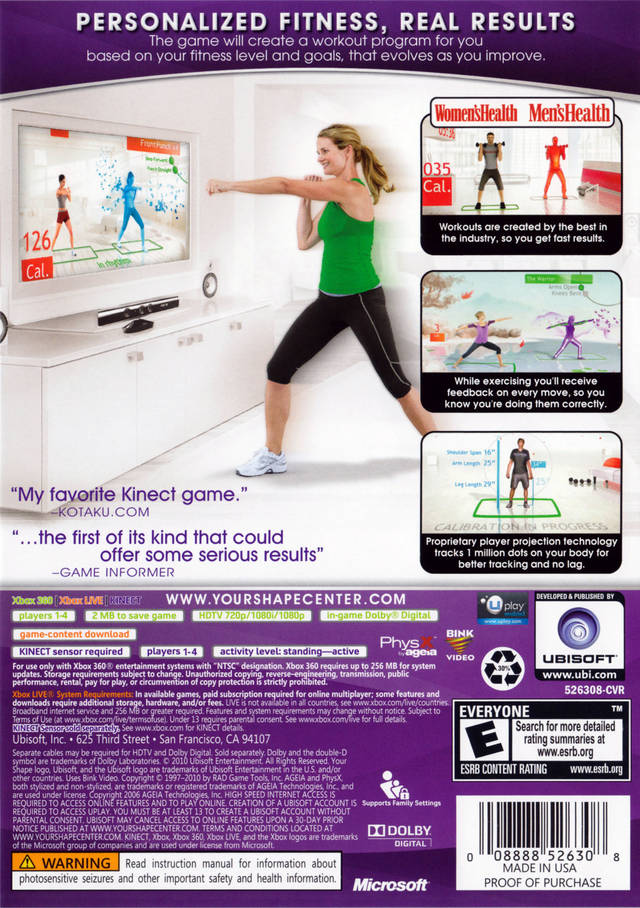 Your Shape: Fitness Evolved (Kinect Required) - Xbox 360 [Pre-Owned] Video Games Ubisoft   