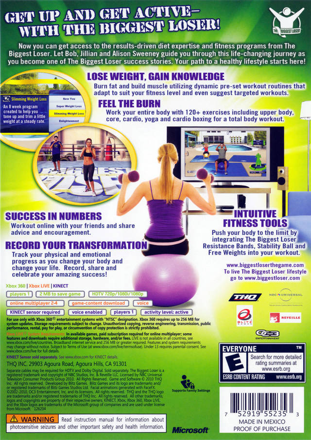 The Biggest Loser: Ultimate Workout (Kinect Required) - Xbox 360 [Pre-Owned] Video Games THQ   