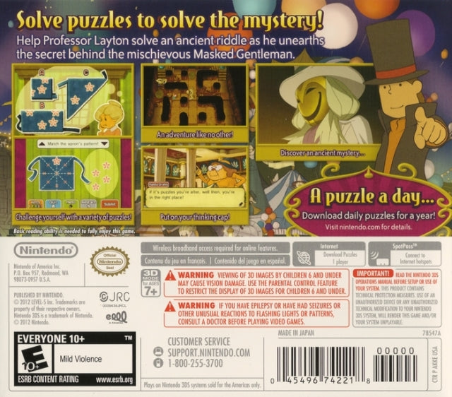 Professor Layton and the Miracle Mask - Nintendo 3DS [Pre-Owned] Video Games Nintendo   