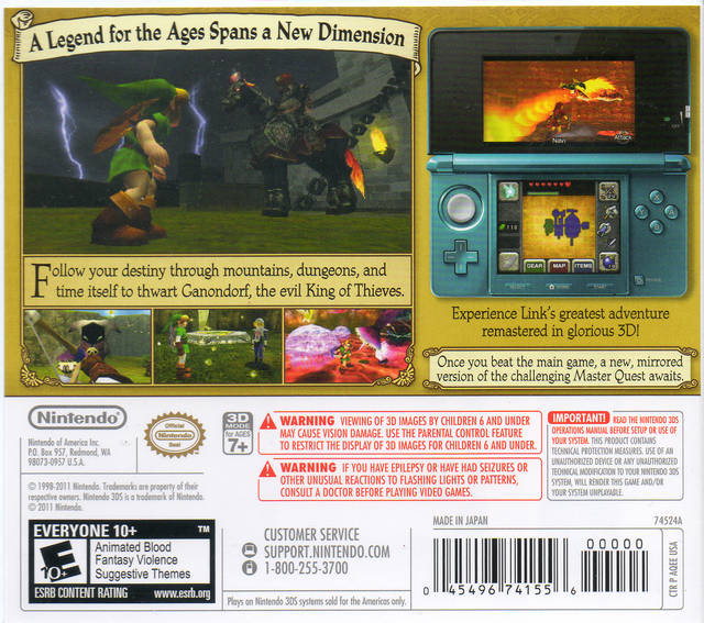 The Legend of Zelda: Ocarina of Time 3D - Nintendo 3DS [Pre-Owned] Video Games Nintendo   