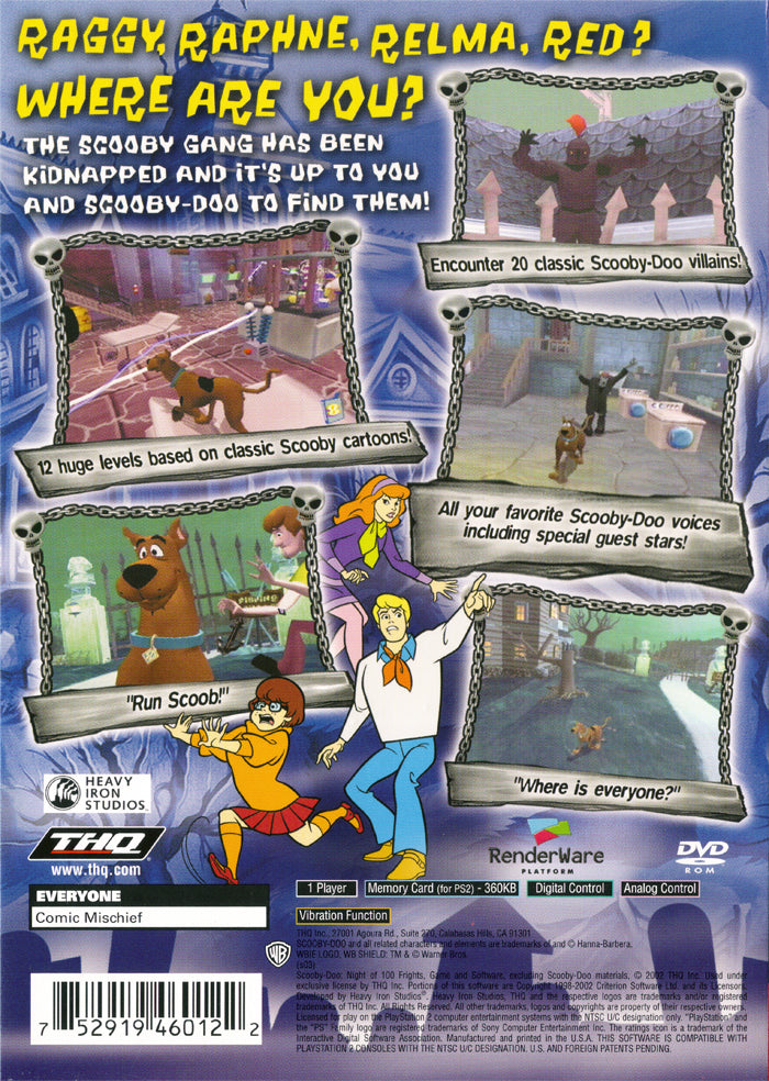 Scooby-Doo! Night of 100 Frights (Greatest Hits) - (PS2) PlayStation 2 [Pre-Owned] Video Games THQ   