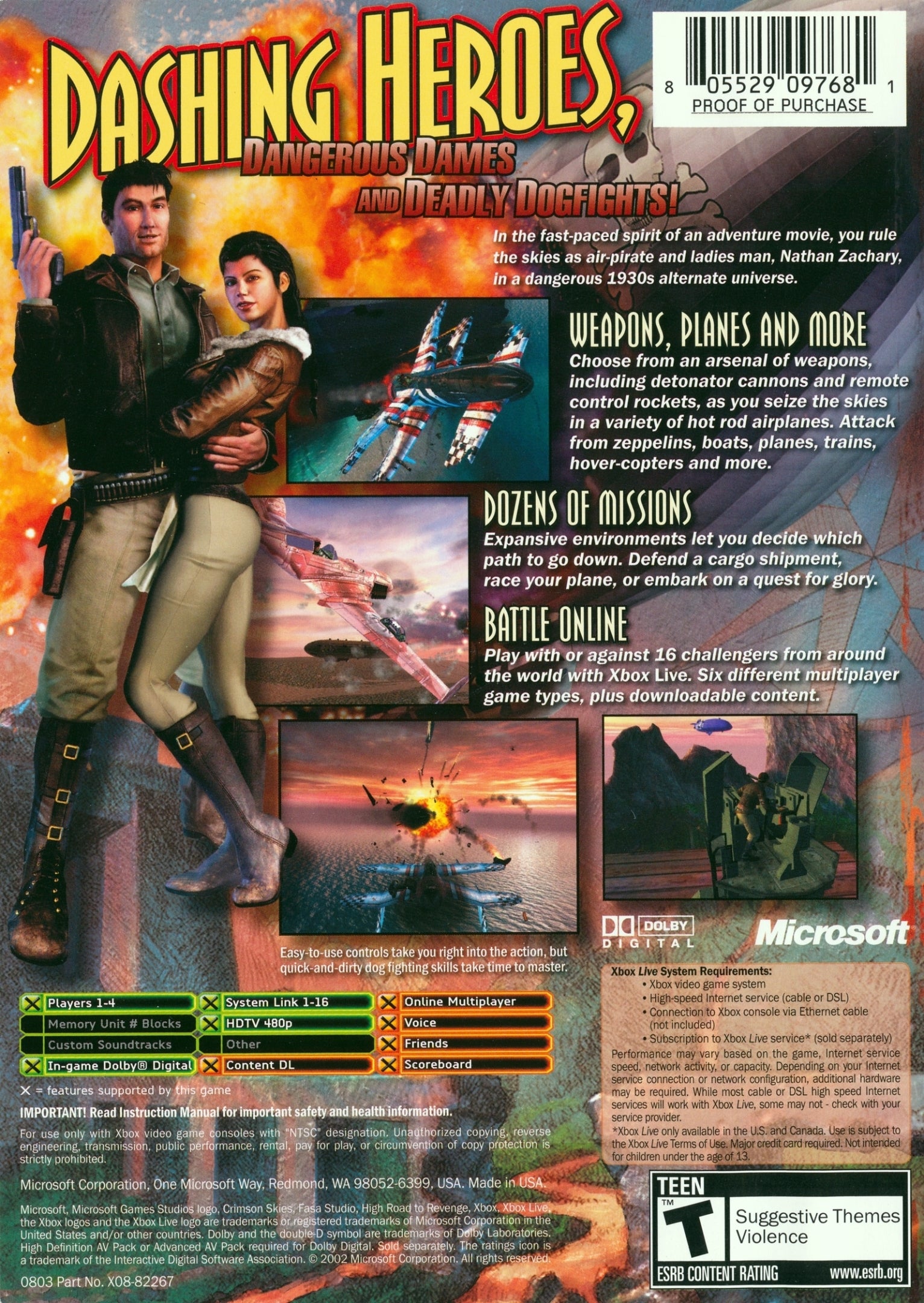 Crimson Skies: High Road to Revenge - (XB) Xbox [Pre-Owned] Video Games Microsoft Game Studios   