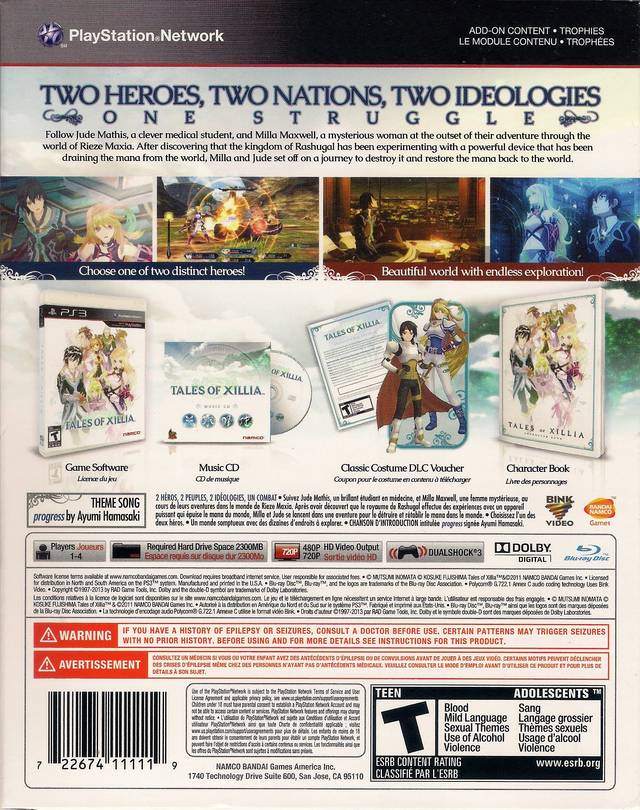 Tales of Xillia (Limited Edition) - (PS3) PlayStation 3 [Pre-Owned] Video Games Bandai Namco Games   