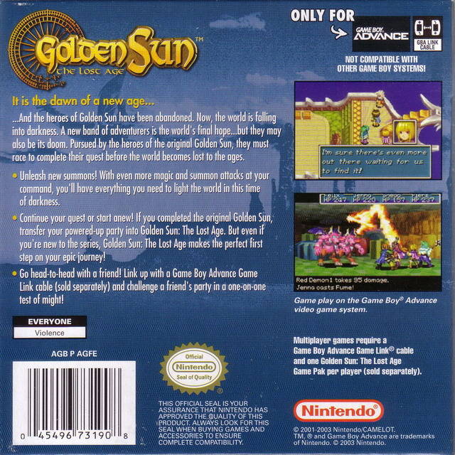 Golden Sun: The Lost Age - (GBA) Game Boy Advance [Pre-Owned] Video Games Nintendo   