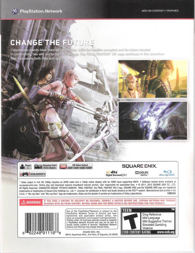 Final Fantasy XIII-2 (Collector's Edition) - (PS3) PlayStation 3 Video Games Square Enix   