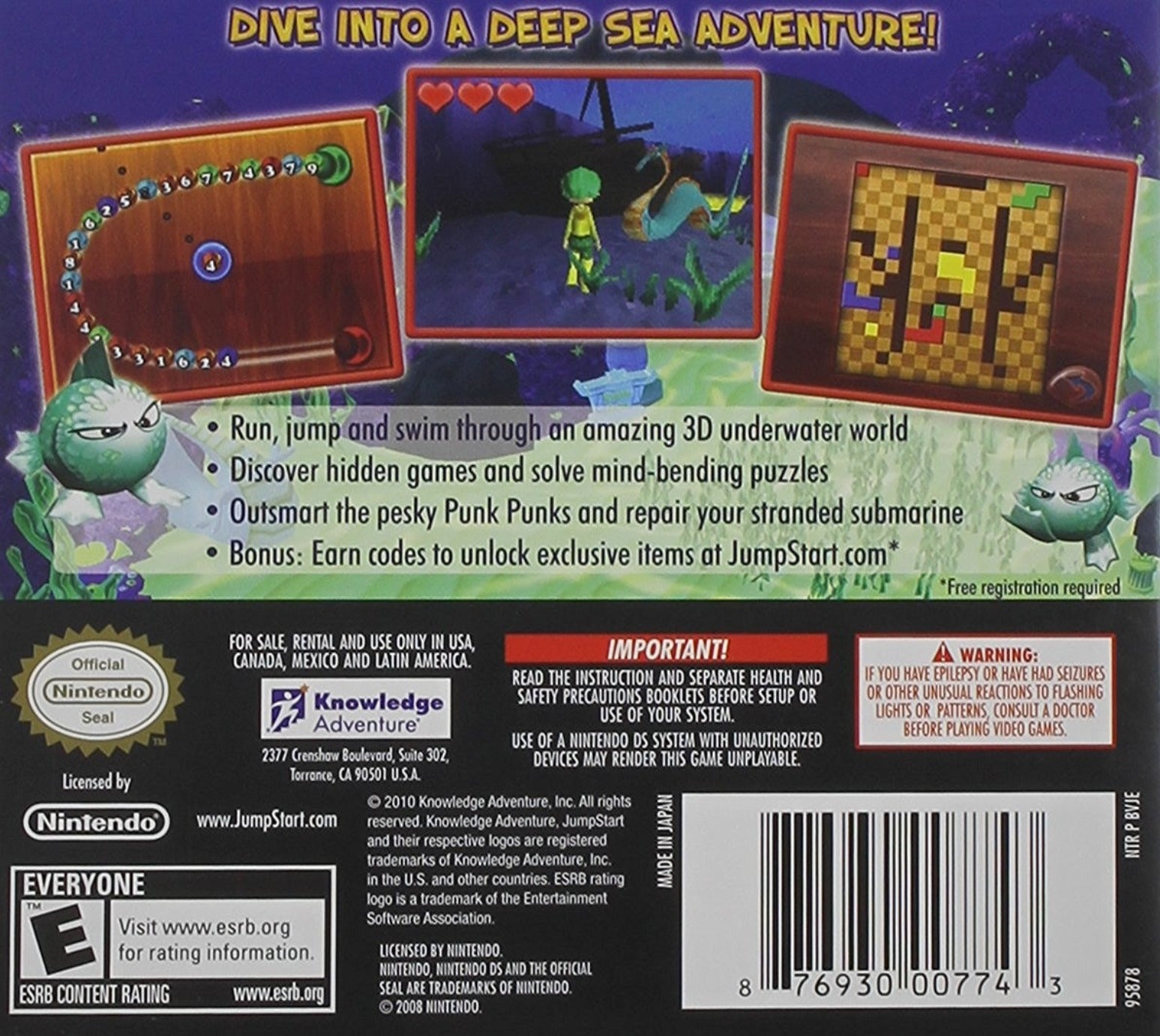 Jumpstart Deep Sea Escape - (NDS) Nintendo DS [Pre-Owned] Video Games Knowledge Adventure   