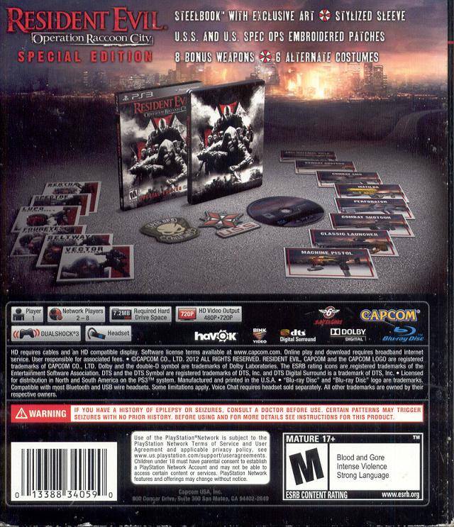 Resident Evil: Operation Raccoon City (Special Edition) - (PS3) PlayStation 3 [Pre-Owned] Video Games Capcom   