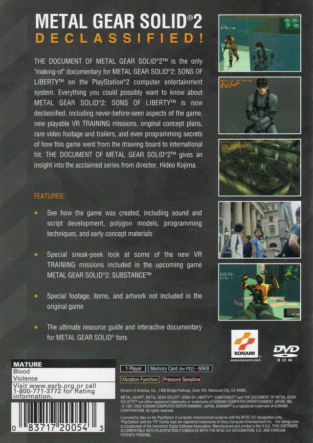 The Document of Metal Gear Solid 2 - (PS2) Playstation 2 [Pre-Owned] Video Games Konami   