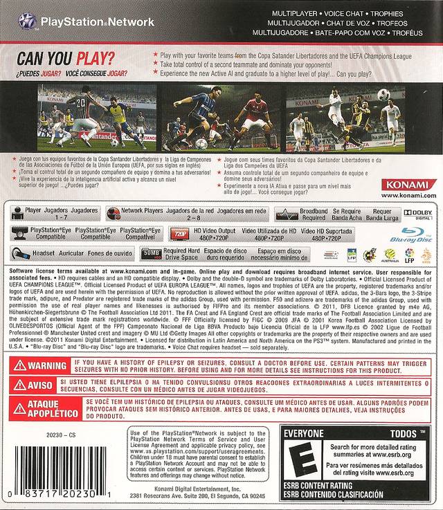 Pro Evolution Soccer 2012 - (PS3) PlayStation 3 Video Games Konami   