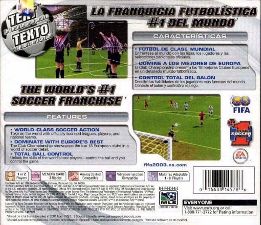 FIFA Soccer 2003 - (PS1) PlayStation 1 [Pre-Owned] Video Games EA Sports   