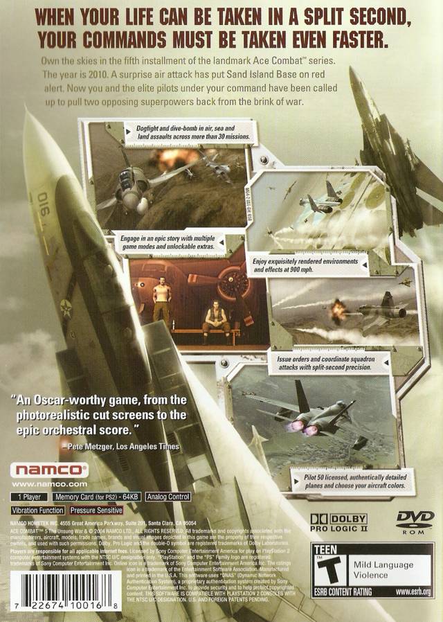 Ace Combat 5: The Unsung War (Greatest Hits) - (PS2) PlayStation 2 [Pre-Owned] Video Games Namco   