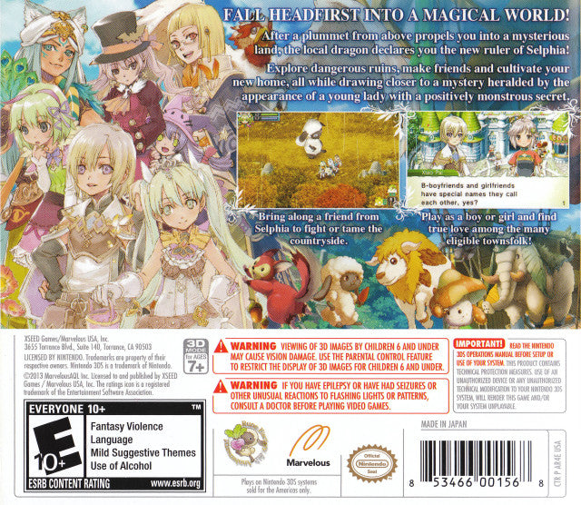 Rune Factory 4 - Nintendo 3DS Video Games XSEED Games   