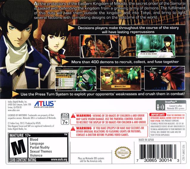 Shin Megami Tensei IV - Nintendo 3DS [Pre-Owned] Video Games Atlus   