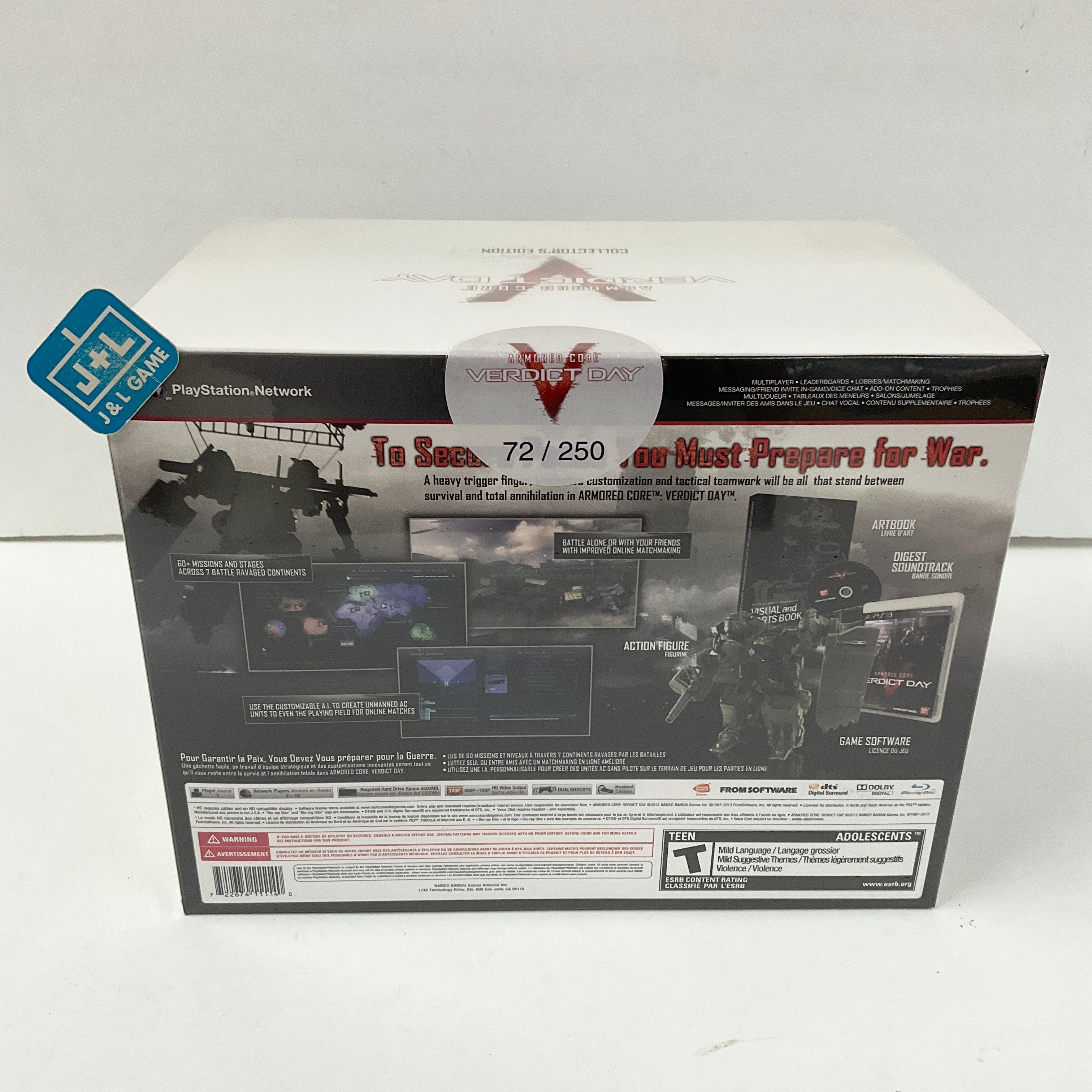 Armored Core Verdict Day Namco Exclusive Collectors Edition 72/250 - (PS3) Playstation 3 Video Games Namco   