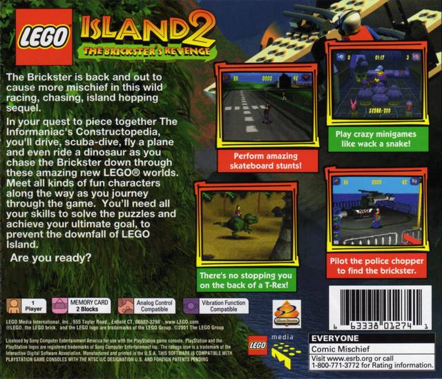 LEGO Island 2: The Brickster's Revenge - (PS1) PlayStation 1 [Pre-Owned] Video Games Lego Media   