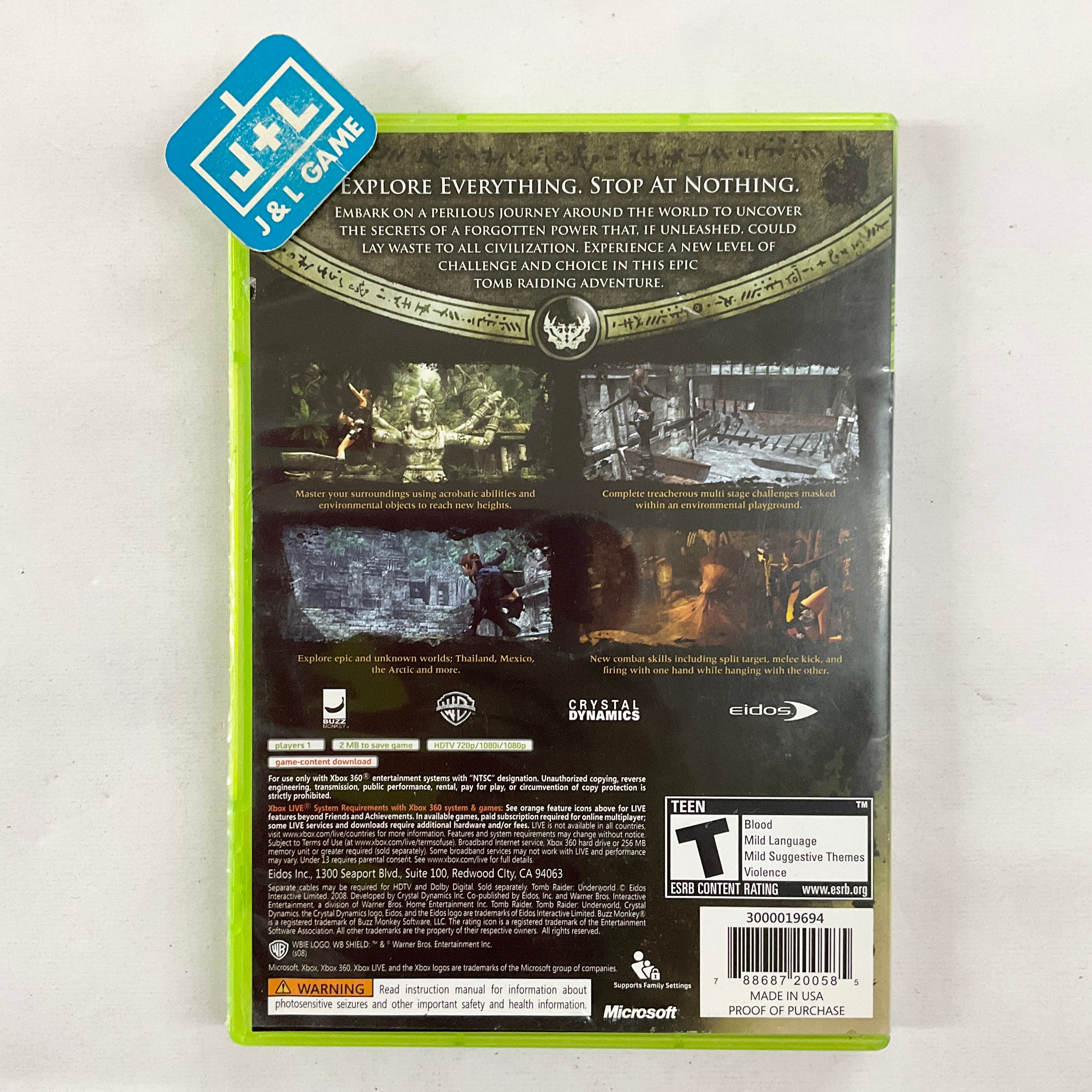 Tomb Raider: Underworld - Xbox 360 [Pre-Owned] Video Games Eidos Interactive   