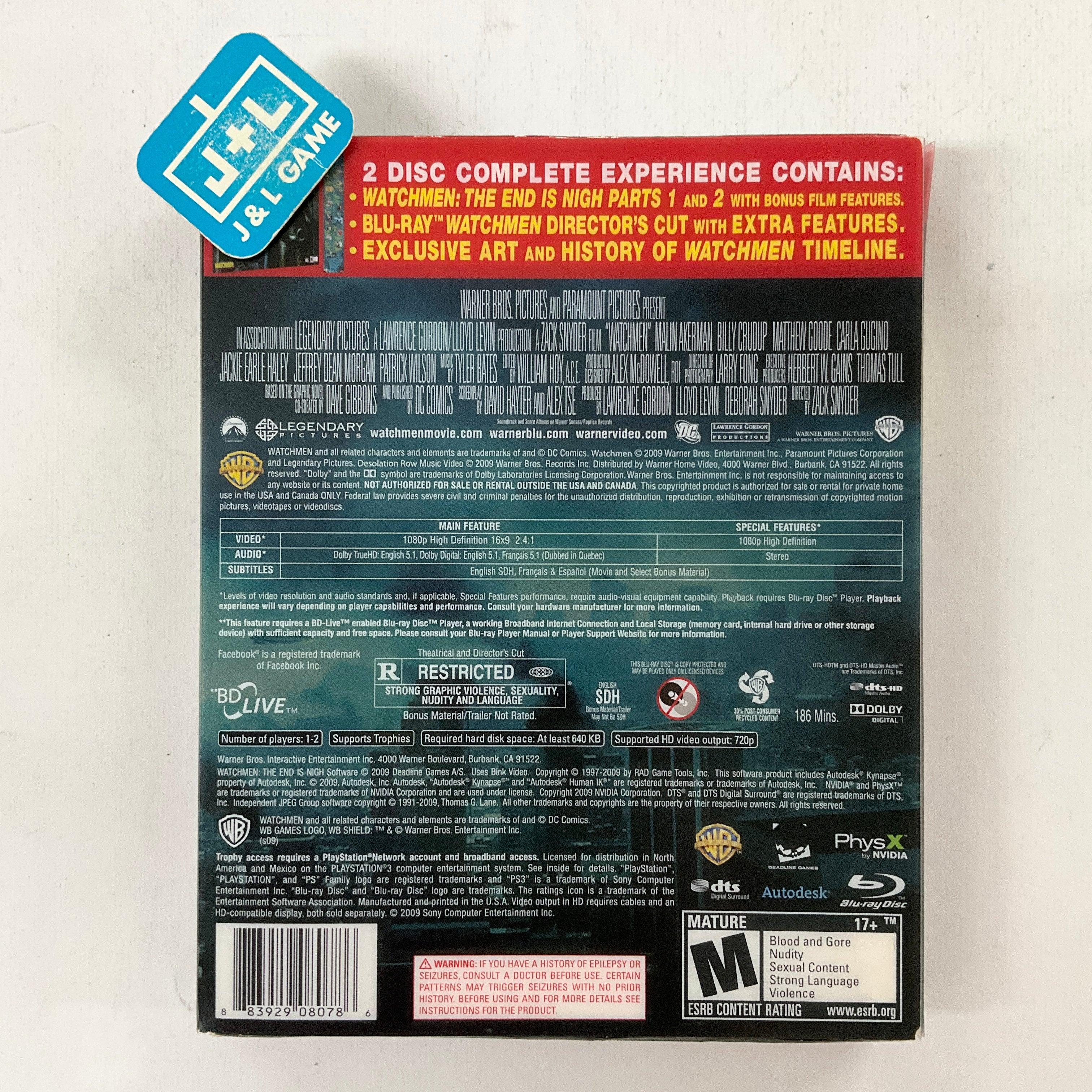 Watchmen: The End Is Nigh Complete Experience - (PS3) PlayStation 3 [Pre-Owned] Video Games Warner Bros. Interactive Entertainment   