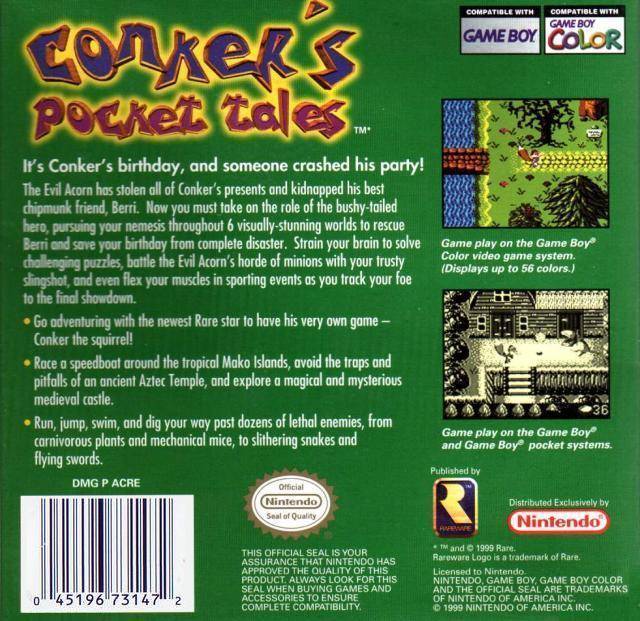 Conker's Pocket Tales - (GBC) Game Boy Color [Pre-Owned] Video Games Rare   