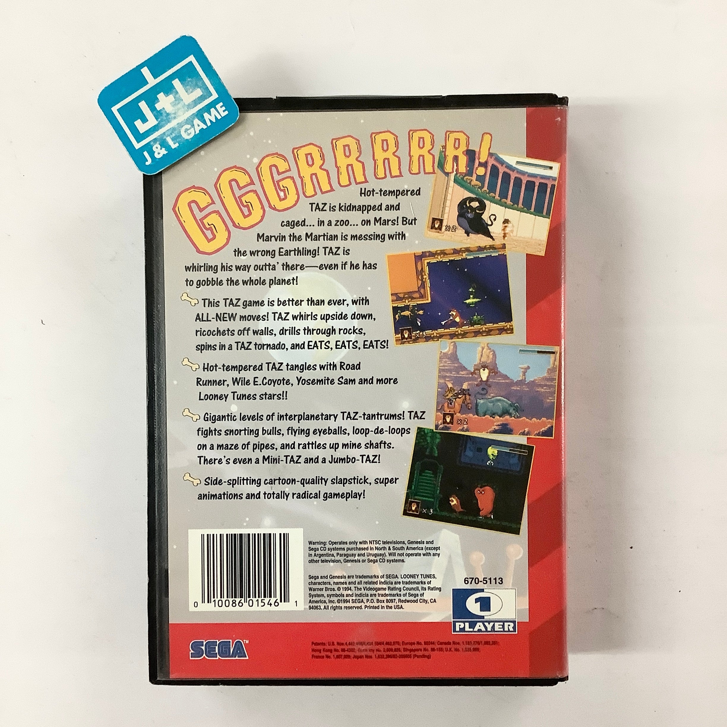 Taz in Escape From Mars - (SG) SEGA Genesis [Pre-Owned] Video Games Sega   