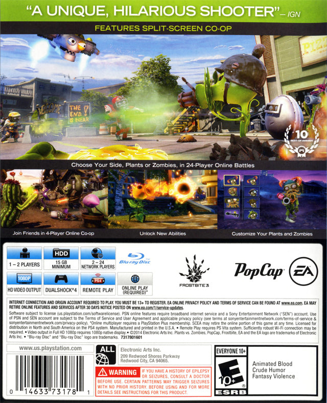 Plants vs Zombies: Garden Warfare - (PS4) PlayStation 4 Video Games Electronic Arts   