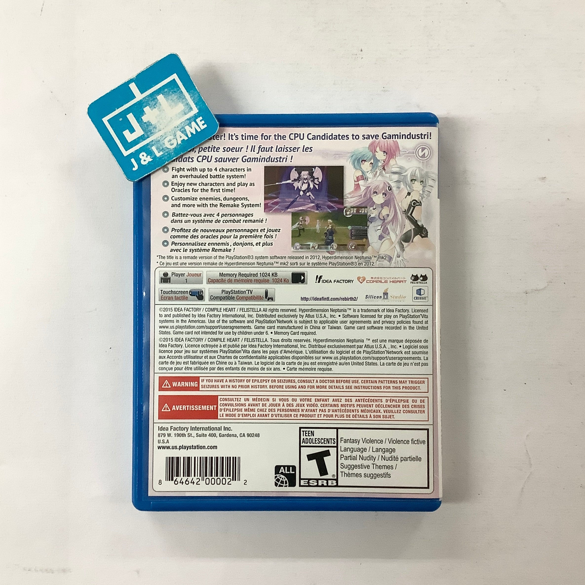 Hyperdimension Neptunia Re;Birth2: Sisters Generation - (PSV) PlayStation Vita [Pre-Owned] Video Games Idea Factory   