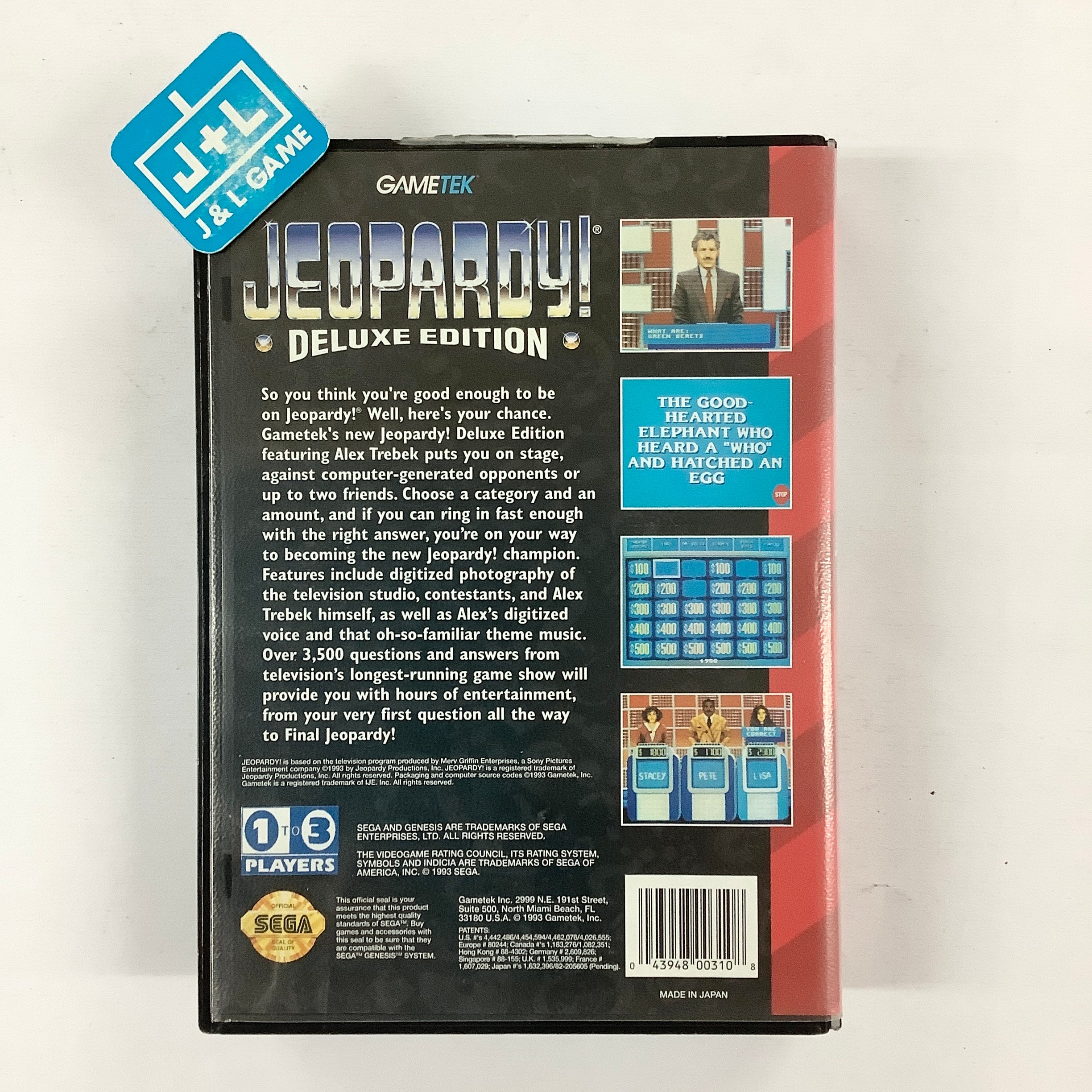 Jeopardy Deluxe Edition - (SG) Sega Genesis [Pre-Owned] Video Games Sega   