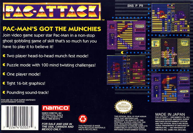 Pac-Attack - (SNES) Super Nintendo [Pre-Owned] Video Games Namco   