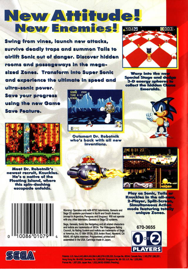 Sonic the Hedgehog 3 - (SG) SEGA Genesis [Pre-Owned] Video Games Sega   