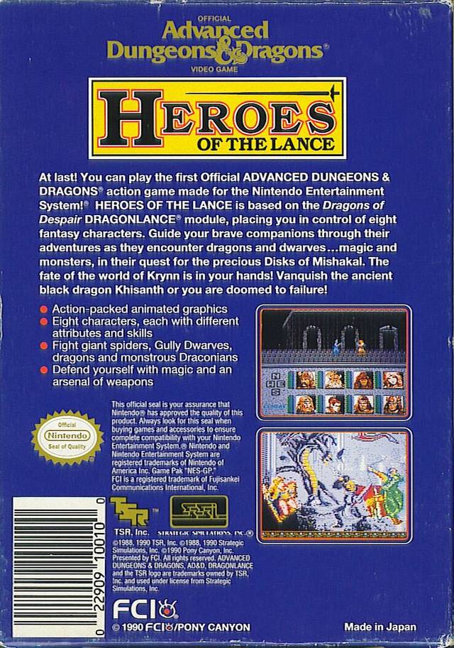 Advanced Dungeons & Dragons: Heroes of the Lance - (NES) Nintendo Entertainment System  [Pre-Owned] Video Games FCI, Inc.   