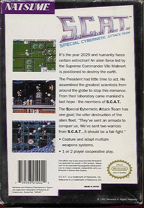 S.C.A.T.: Special Cybernetic Attack Team - (NES) Nintendo Entertainment System [Pre-Owned] Video Games Natsume   