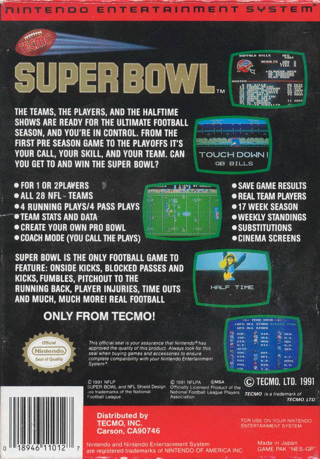 Tecmo Super Bowl - (NES) Nintendo Entertainment System [Pre-Owned] Video Games Tecmo   