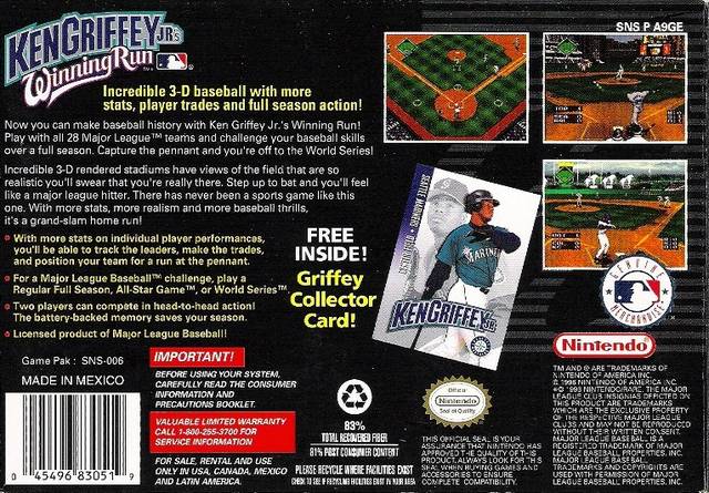 Ken Griffey Jr.'s Winning Run - (SNES) Super Nintendo [Pre-Owned] Video Games Nintendo   