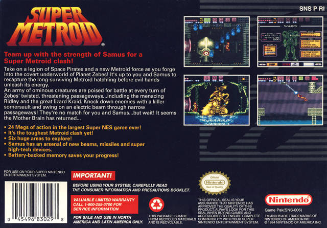 Super Metroid - (SNES) Super Nintendo [Pre-Owned] Video Games Intelligent Systems   