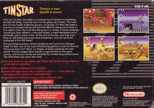 Tin Star - (SNES) Super Nintendo [Pre-Owned] Video Games Nintendo   