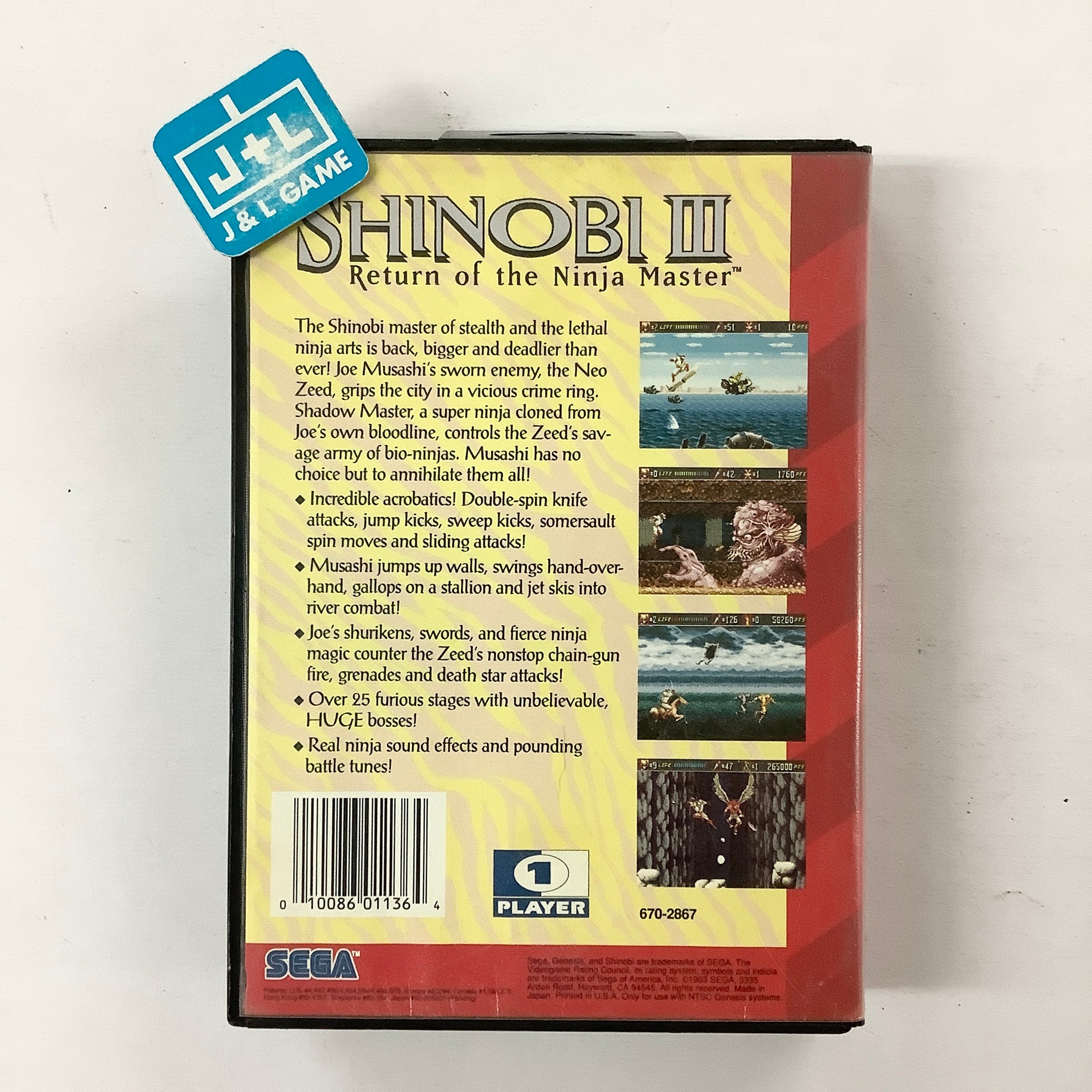 Shinobi III: Return of the Ninja Master - (SG) SEGA Genesis [Pre-Owned] Video Games Sega   