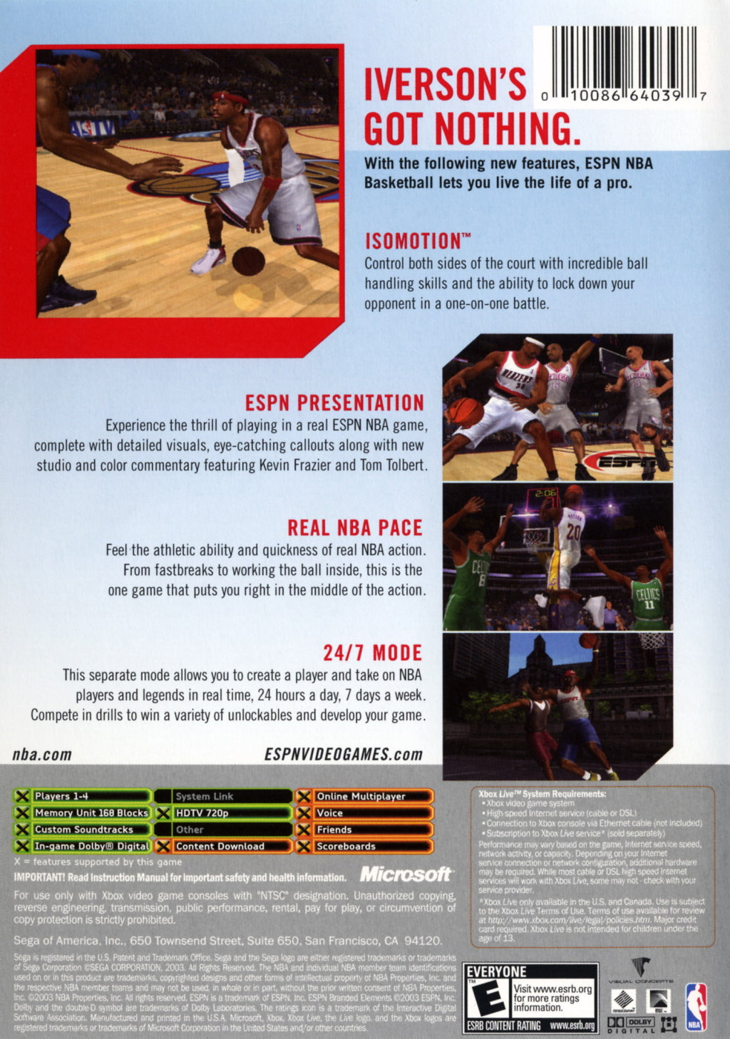 ESPN NBA Basketball - (XB) Xbox [Pre-Owned] Video Games 2K   