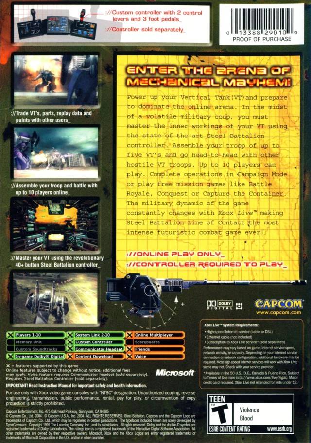 Steel Battalion: Line of Contact - (XB) Xbox Video Games Capcom   