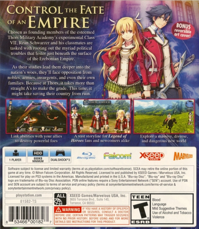 The Legend of Heroes: Trails of Cold Steel (Lionheart Edition) - (PS3) PlayStation 3 [Pre-Owned] Video Games XSEED Games   