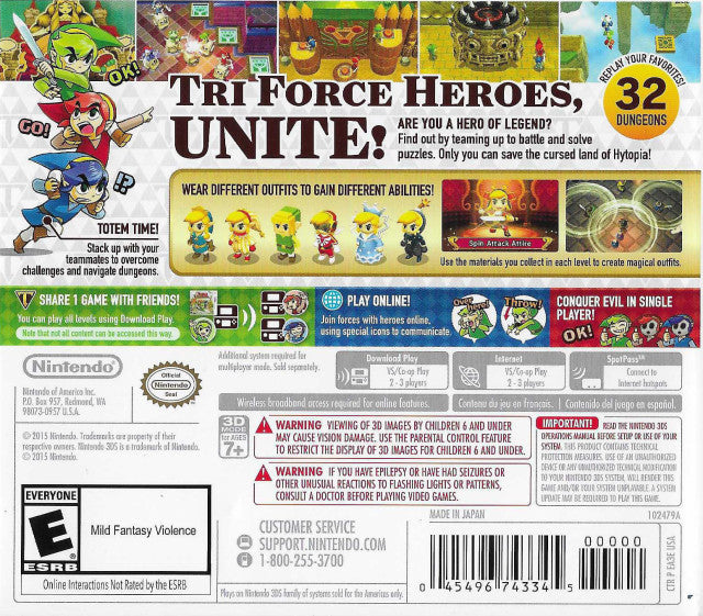 The Legend of Zelda: Tri Force Heroes - Nintendo 3DS [Pre-Owned] Video Games Nintendo   