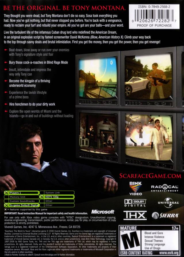 Scarface: The World Is Yours - (XB) Xbox [Pre-Owned] Video Games Vivendi Games   